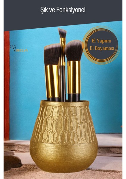 Makyaj Duzenleyici Makyaj Organizeri Makyaj Fırçalığı Makyaj Fırçası Gümüş Eskitme Renk Model 3