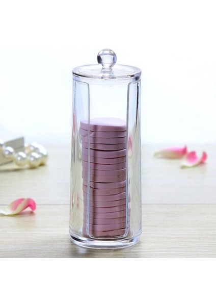 Şeffaf Kapaklı Makyaj Pamuğu Organizer, Çok Amaçlı Temizlik Kutusu