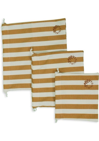 Kahverengi 3'lü Kese Seti, Şık ve Kullanışlı Temizlik Aksesuarı