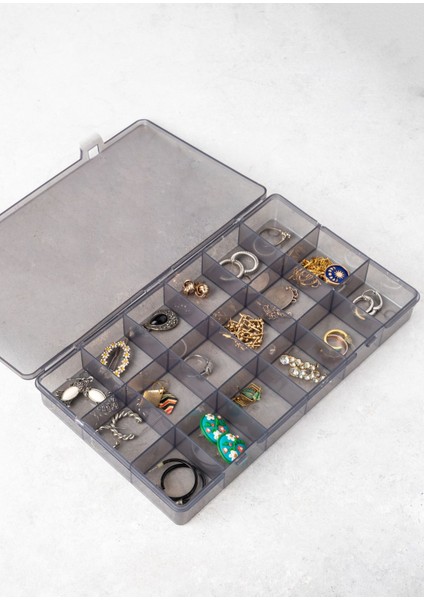 18 Bölmeli Takı Organizer, Boncuk, Kolye, Küpe ve Bileklik Saklama Kutusu