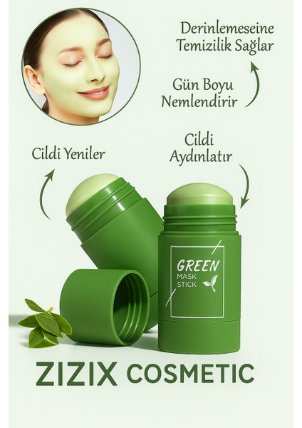 Yeşil Çay Özlü Yeşil Maske Siyah Nokta Etkili Yüz Maskesi