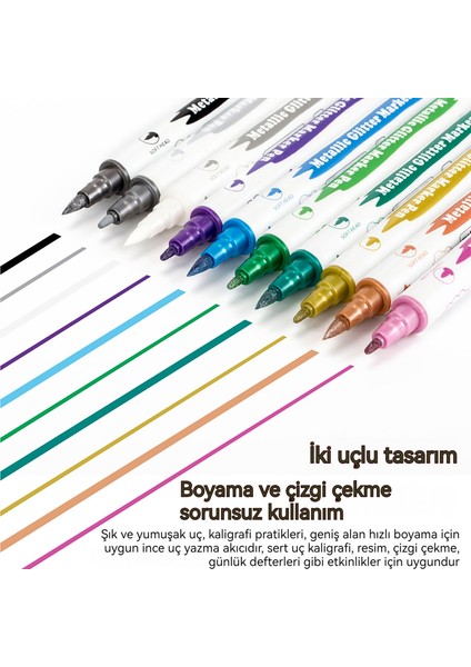 Ilkokul Öğrencisi Boyama Kalemi Çift Başlı Metal Boya Kalemi (Yurt Dışından) modelleri