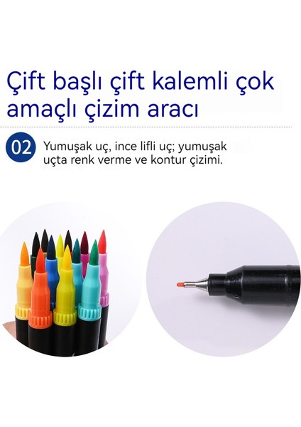 Çocuk Çift Başlı Renkli Kalem Seti Kirli Eller Olmadan Yıkanabilir (Yurt Dışından) fırsatları