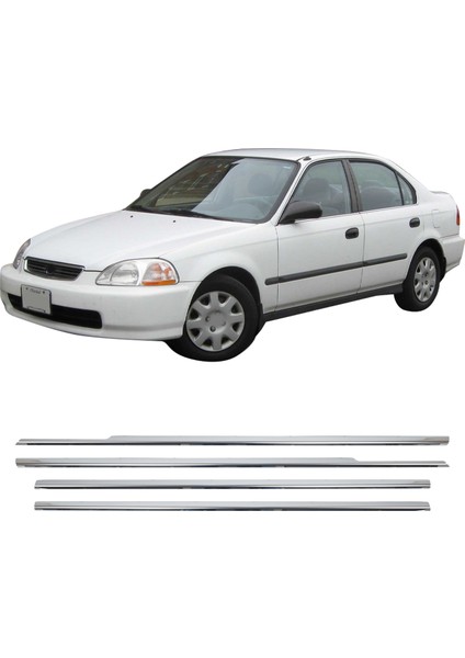Honda Civic Uyumlu 1998-2000 Krom Cam Çıtası 4 Parça Paslanmaz Çelik fiyatları