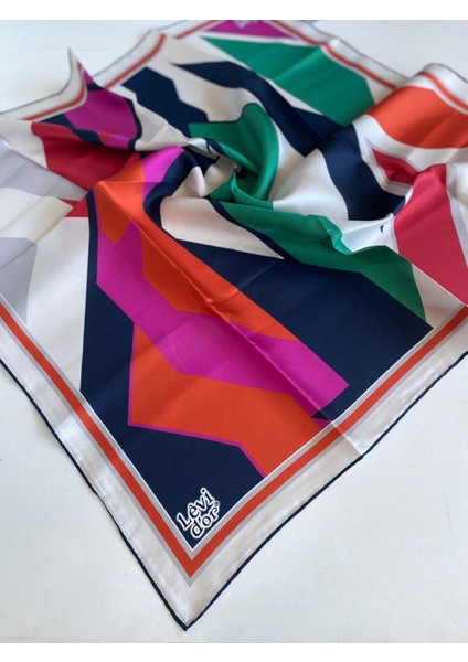 Tivil Saf Ipek Eşarp 49389 Turuncu Karışık Desen