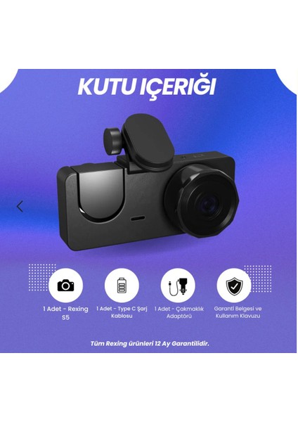 Rexıng s5 Araç Içi 3 Camerali