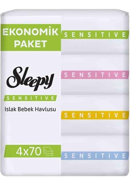 Sleepy Sensitive Islak Havlu Mendil 4X70 280 Yaprak