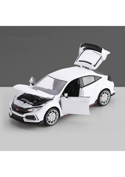 Yeni 1:24 Honda Cıvıc Type-R Alaşım Araba Modeli Döküm Araçlar Metal Spor Araba Modeli Ses ve Işık Koleksiyonu Çocuk Oyuncağı Hediye (Yurt Dışından)