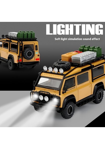 1:32 Land Rover Defender Van Off Road Alaşım Pres Döküm Model Araç Ses ve Işık Açık Hobi Dekoratif Süsler Arkadaşla Hediyeler (Yurt Dışından) fırsatları