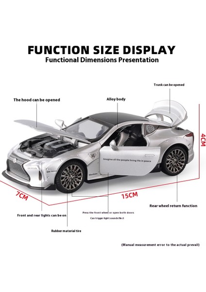 1:32 Lexus LC500 Alaşım Spor Araba Döküm Metal Modeli Simülasyon Ses ve Işık Oyuncak Minyatür Araba Modeli Toplamak Ekran Süsleme (Yurt Dışından) modelleri