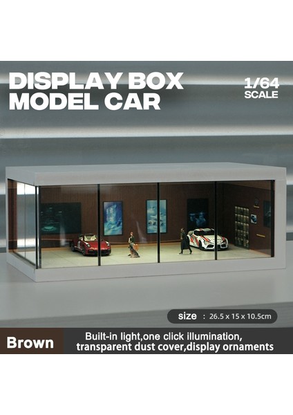 1/64 Işık Versiyonu ile Garaj Sahnesi Model Sahne Simülasyon Modeli Sahne Dekorasyon Toplama (Bebekler ve Araba Modelleri Hariç) (Yurt Dışından)