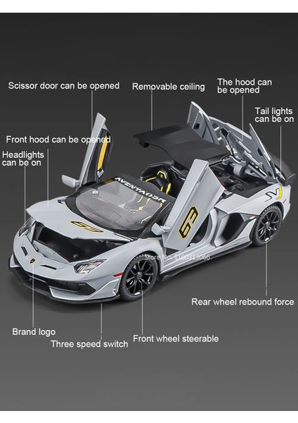 1:24 Lambo SVJ63 Modeli Alaşım Araba Modeli Metal Diecasts & Oyuncak Araçlar Araba Işık Ses ile Süper Spor Araba Çocuk Doğum Günü Hediyeleri Için (Yurt Dışından) fırsatları