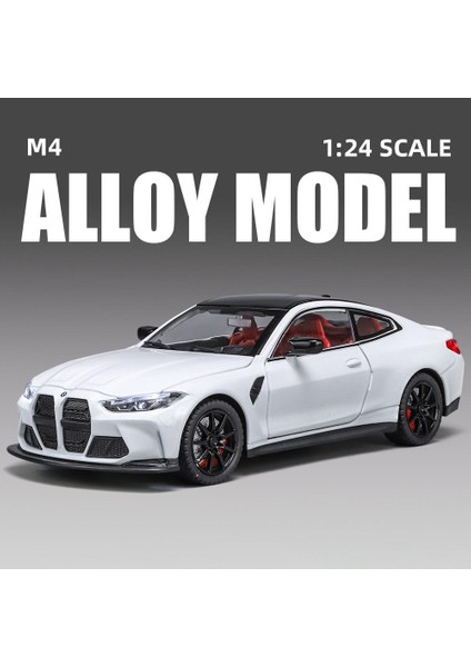 1:24 Bmw M4 Im Alaşım Minyatür Araba Döküm Metal Ölçekli Araba Modeli Ses ve Işık Simülasyon Koleksiyonu Çocuk Oyuncağı Araç Hediye (Yurt Dışından)