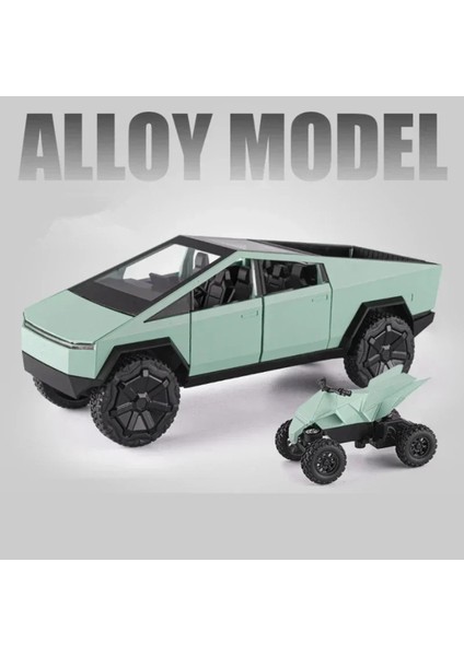 1:24 Tesla Cybertruck Pickup Alaşım Araba Modeli Dietruck Metal Oyuncak Off-Road Araçlar Araba Modeli Simülasyon Ses ve Işık Çocuklar Hediye (Yurt Dışından)