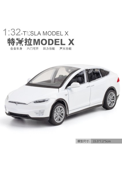 1:32 Tesla Model x Alaşım Araba Modeli Döküm Metal Oyuncak Araçlar Araba Modeli Simülasyon Ses ve Işık Koleksiyonu Hediye A311 (Yurt Dışından)