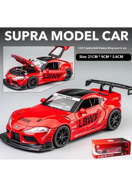 1:22 Toyota Supra Araba Yarışı Modeli Alaşım Pres Döküm ve Oyuncak Metal Araçlar Oyuncak Araba Modeli Yüksek Simülasyon Ses Işığı Çocuk Oyuncakları (Yurt Dışından)