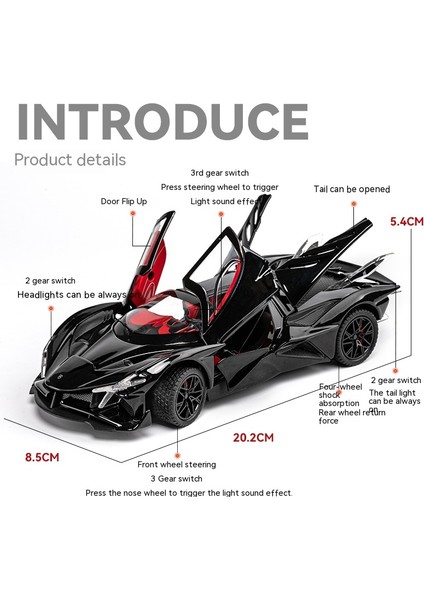 1:24 Apollo Prsi Evo Supercar Metal Alaşım Döküm Oyuncak Araba Modeli Ses ve Işık Çocuk Oyuncağı Koleksiyon Doğum Günü Hediyesi Çocuklar (Yurt Dışından) modelleri