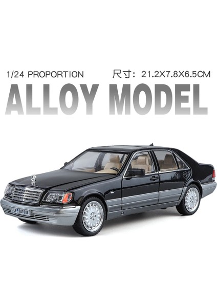 1:24 Mercedes Benz W140 S320 Klasik Sedan Alaşım Ölçekli Araba Modeli Döküm Metal Ses ve Işık Çocuk Oyuncağı Araba Araçlar Hediye (Yurt Dışından)