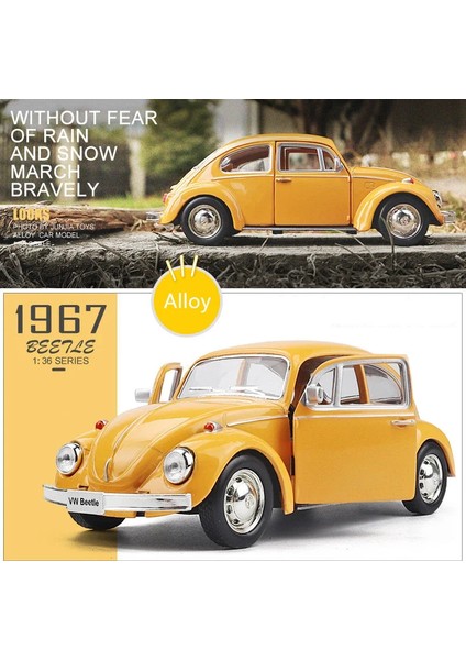 1:36 Volkswagen Böceği Araba Modeli Oyuncak Geri Çekin Çocuklar Için Noel Hediyeleri 1967 Alaşım Döküm Klasik Oyuncak Koleksiyonu F346 (Yurt Dışından)