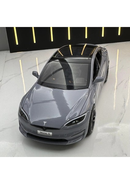 1:24 Tesla Model S Minyatürleri Simülasyon Alaşım Metal Pres Döküm Model Araba Ses ve Işık Oyuncak Arabalar Çocuklar Için Erkek Arkadaşı Için Hediyeler C270 (Yurt Dışından) modelleri