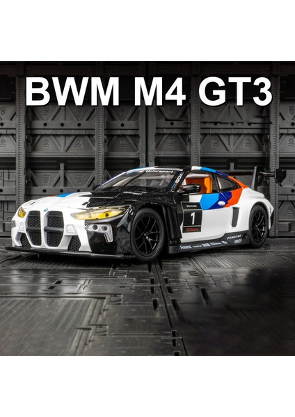 1:24 Bmw M4 Gt3 Alaşım Spor Araba Modeli Döküm Metal Oyuncak Araba Araçlar Modeli Simülasyon Ses ve Işık Koleksiyonu Çocuk Hediye (Yurt Dışından)