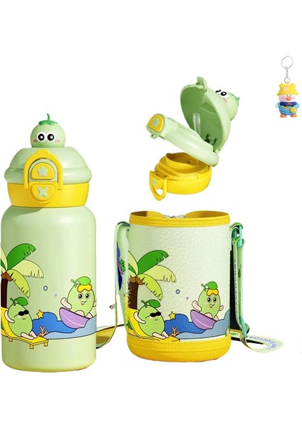 Çocuk Termos Bardağı Anaokulu Öğrenci Su Bardağı Taşınabilir Pipetli Bardak (Yurt Dışından)