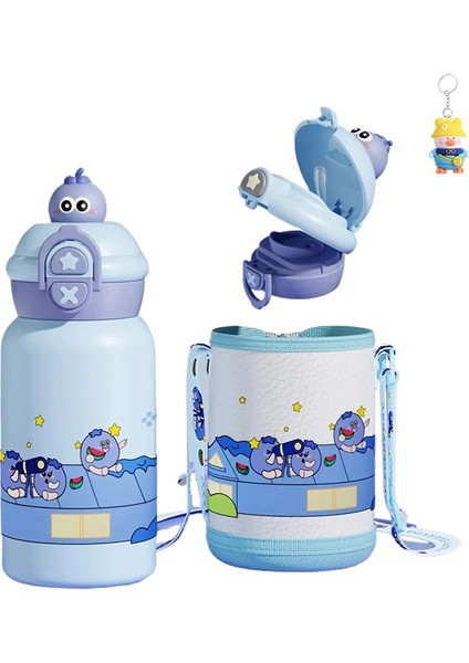 Çocuk Termos Bardağı Anaokulu Öğrenci Su Bardağı Taşınabilir Pipetli Bardak (Yurt Dışından)