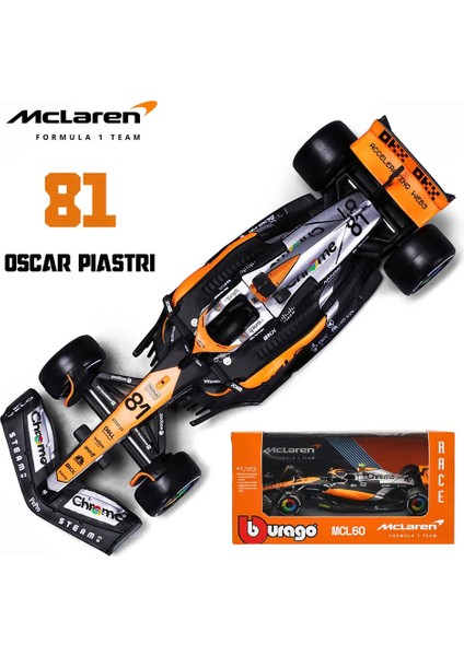Bburago 1:43 2024 F1 Mercedes-Amg W15 # 44 Hamilton Mclaren MCL38 MCL60 Monako Gp # 4'lü Norris # 81'li Piastri Formula Araba Modeli Hediyeleri (Yurt Dışından)