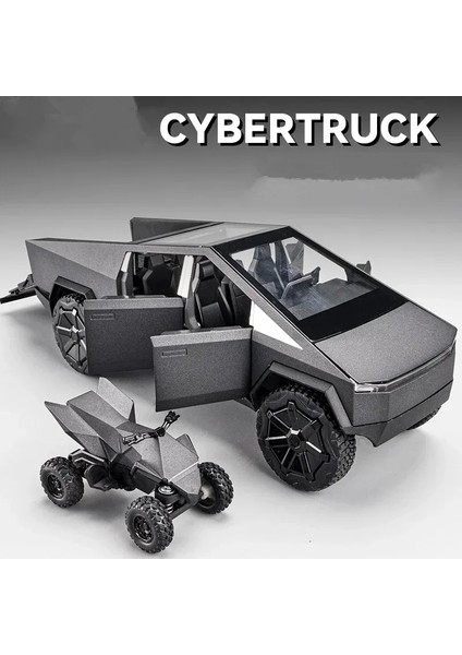 1:24 Tesla Cybertruck Pickup Alaşım Araba Modeli Dietruck Metal Oyuncak Off-Road Araçlar Araba Modeli Simülasyon Ses ve Işık Çocuklar Hediye (Yurt Dışından) fiyatları