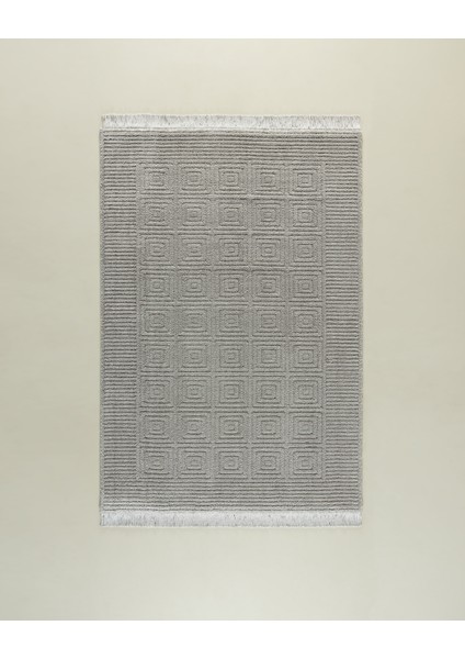 Laura Saçaklı Halı - Gri - 160X230 cm