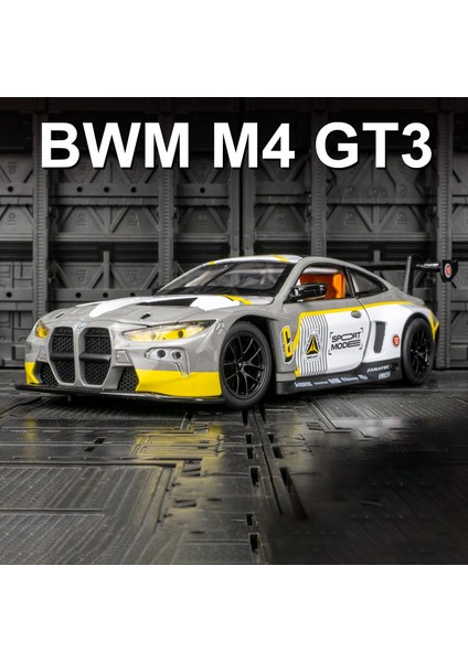 1:24 Bmw M4 Gt3 Alaşım Spor Araba Modeli Döküm Metal Oyuncak Araba Araçlar Modeli Simülasyon Ses ve Işık Koleksiyonu Çocuk Hediye (Yurt Dışından)