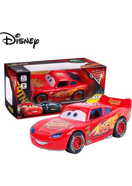 Disney Pixar Arabalar Yıldırım Mcqueen Ses ve Işık Sürümü Çift Kapılı Geri Çekilebilir Araba 1:32 Döküm Araçlar Alaşım Araba Oyuncak Hediyeler (Yurt Dışından) fiyatları