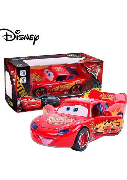 Disney Pixar Arabalar Yıldırım Mcqueen Ses ve Işık Sürümü Çift Kapılı Geri Çekilebilir Araba 1:32 Döküm Araçlar Alaşım Araba Oyuncak Hediyeler (Yurt Dışından) modelleri