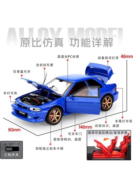 1:32 Jdm Suu Impreza Stı Wrx Alaşım Model Araba Oyuncak Döküm Metal Döküm Ses ve Işık Oyuncak Arabalar Çocuklar Için Araç (Yurt Dışından) fırsatları