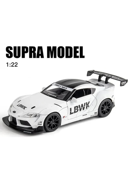 1:22 Toyota Supra Araba Yarışı Modeli Alaşım Pres Döküm ve Oyuncak Metal Araçlar Oyuncak Araba Modeli Yüksek Simülasyon Ses Işığı Çocuk Oyuncakları (Yurt Dışından)
