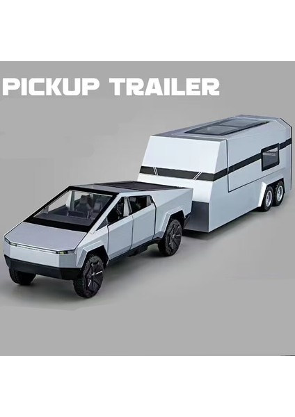 1/32 Siber Oyuncak Kamyon Pikap Alaşım Araba Modeli Döküm Off-Road Araçlar Kamyon Araba Modeli Ses Işığı Çocuk Oyuncakları Bavul ile Hediye (Yurt Dışından)