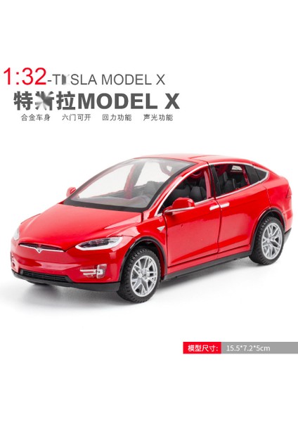 1:32 Tesla Model x Alaşım Araba Modeli Döküm Metal Oyuncak Araçlar Araba Modeli Simülasyon Ses ve Işık Koleksiyonu Hediye A311 (Yurt Dışından)