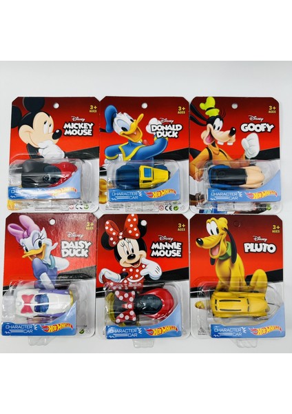 Adet Disney Mickey Mouse Karikatür Sevimli Alaşım Araba Sürgülü Araba Metal Atalet Araba Çocuk Oyuncak Kız Hediye Yarış Modeli Hediye Kutusu (Yurt Dışından)