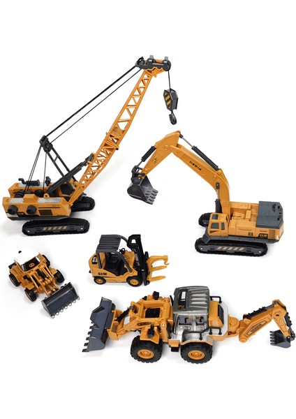 Mühendislik Döküm Kule Vinç Forklift Buldozer Ekskavatör Araç Model Oyuncaklar Boys Için Alaşım + Plastik Traktör Atalet Sürüş (Yurt Dışından) modelleri