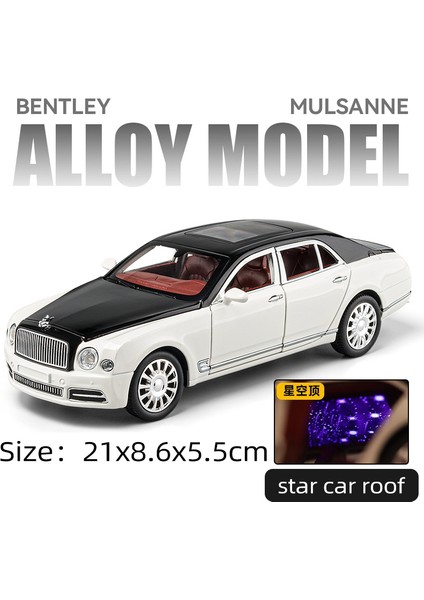Döküm 1:24 Ölçekli Bentley Mulsanne Alaşım Model Araba Koleksiyonu Araç Simülasyon Ses ve Işık Metal Oyuncak Araba Oyuncak Çocuklar Için Hediye (Yurt Dışından)