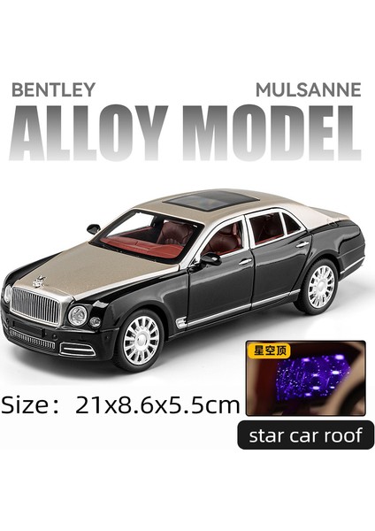 Döküm 1:24 Ölçekli Bentley Mulsanne Alaşım Model Araba Koleksiyonu Araç Simülasyon Ses ve Işık Metal Oyuncak Araba Oyuncak Çocuklar Için Hediye (Yurt Dışından)