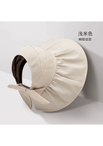 Yeni Yaz Güneş Şapkası Kadın Anti-Ultraviyole Uv Içi Boş Üst Güneş Şapkası Seyahat Gezi Açık Büyük Ağız Güneş Şapkası (Yurt Dışından)