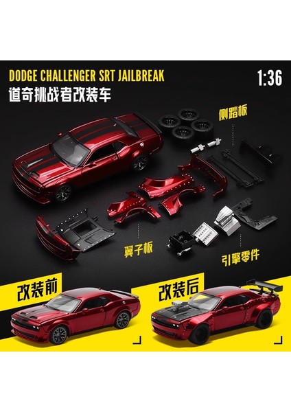 Cca Msz 1:36 Dodge Challenger Modifiye Araba Spor Araba Yedek Model Çocuk ve Erkek Çocuk Oyuncak Araba Koleksiyonu Süsleme (Yurt Dışından)