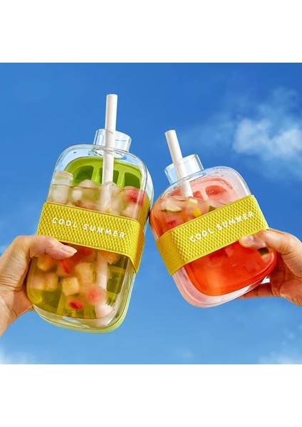 Icebottle 2'si 1 Arada – Buz Küpü + Taşınabilir Su Şişesi, Serin Yaz Için Pipetli Buz Küpü Kalıp Su Şişesi (Yurt Dışından) fırsatları