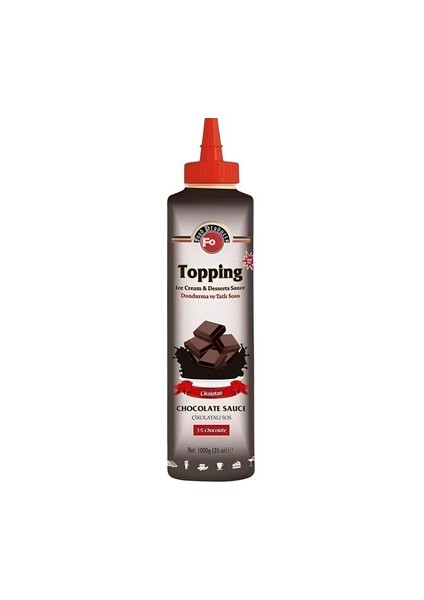 Bitter Çikolatalı Topping Dondurma ve Tatlı Sosu 1 kg x 6 Adet (Koli)