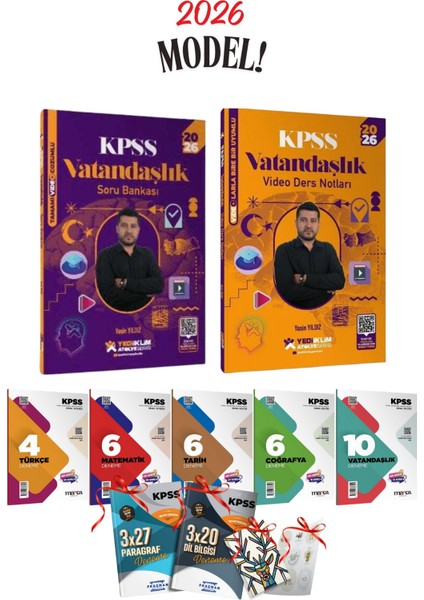 2026 Kpss Gygk Yediiklim Atölye Serisi Vatandaşlık Soru Bankası ve Video Ders Notları Seti + Deneme