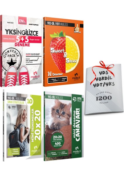 Yks Ydt Yksdil Modadil 60 Deneme Seti Toplam 4 Kitap Kapsamlı Deneme Seti 4lü Set 1200 Kelime Hediye