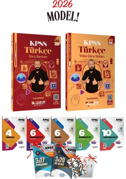 2026 Kpss Gygk Yediiklim Atölye Serisi Türkçe Soru Bankası ve Video Ders Notları Seti + Deneme