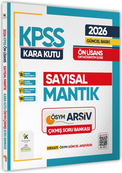 2026 Kpss Önlisans/ortaöğretim Sayısal Mantık Kara Kutu Ösym Çıkmış Soru Bankası Dijital Çözümlü