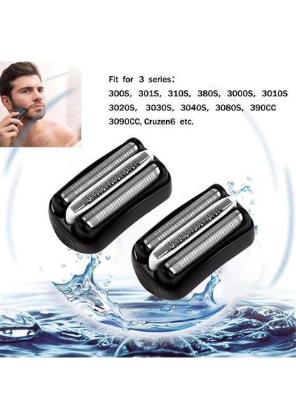 Braun Tıraş Bıçağı 32B 3 Serisi 300S 301S 310S 320S 330S Tıraş Makinesi Için 2 Adet Yedek Tıraş Makinesi Folyo Başlığı Parça Kesici (Yurt Dışından) modelleri